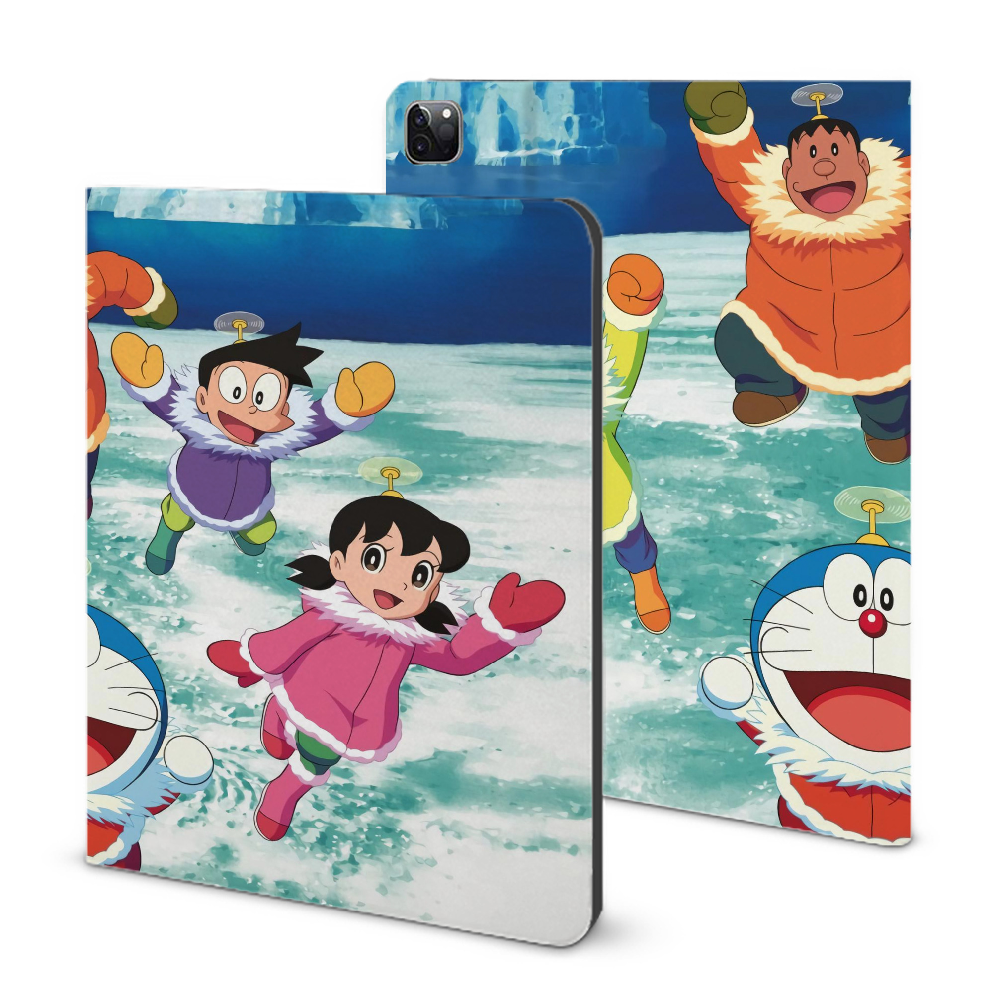 （画像用） ドラえもん Doraemon IPad ケース ブック型 PUレザー TPU 耐衝撃 軽量 薄型 ペン収納なし 全面保護 IPad 各モデル対応